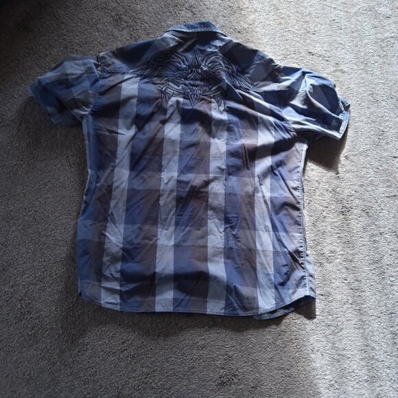 ROUTE 66 EMBROIDERED PLAID SHIRT - Picture 2 of 4